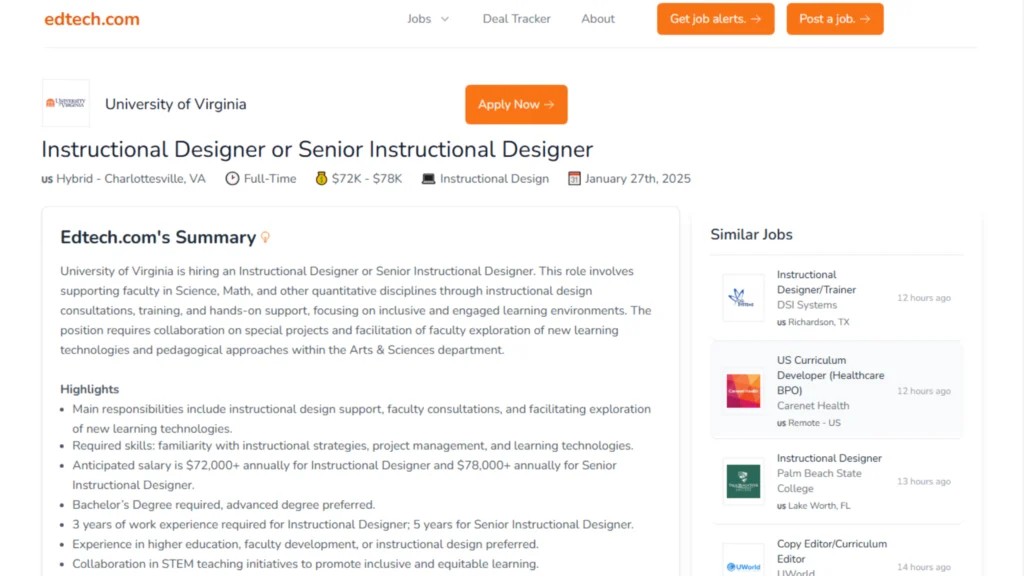 Senior Instructional Systems Designer: